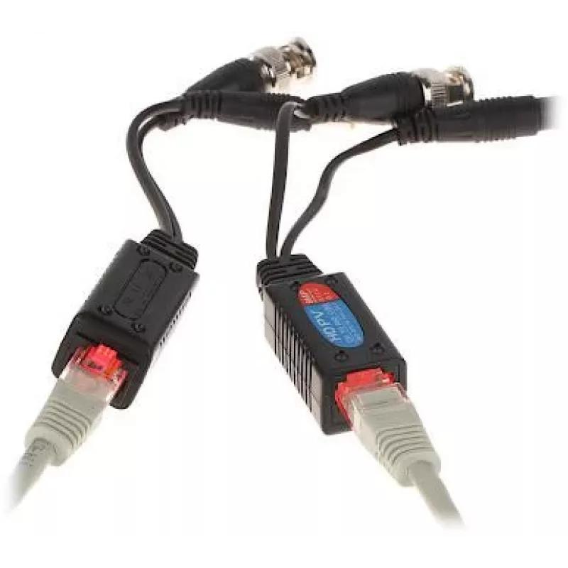 DELTA TR-1RJ-HD Passiivne Videobaluni Komplekt (2 tk) - 8MP 4K HD-CVI/HD-TVI/AHD/CVBS, BNC-RJ45, Must
