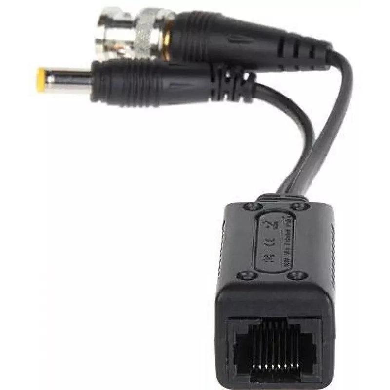 DELTA TR-1RJ-HD Passiivne Videobaluni Komplekt (2 tk) - 8MP 4K HD-CVI/HD-TVI/AHD/CVBS, BNC-RJ45, Must