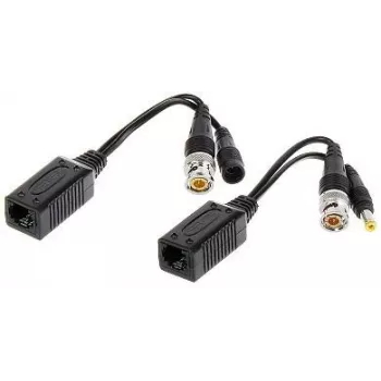 DELTA TR-1RJ-HD Passiivne Videobaluni Komplekt (2 tk) - 8MP 4K HD-CVI/HD-TVI/AHD/CVBS, BNC-RJ45, Must
