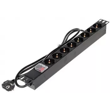 DELTA PD-8/RACK-N 8-pistikupesaga 1U 19 inch riiulisse paigaldatav toitejaotusseade (PDU) - 230V 16A 3680W Schuko