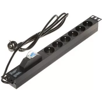 DELTA Pikendusjuhe 6 pistikupesa PD-6/R-1P Must 1.5m