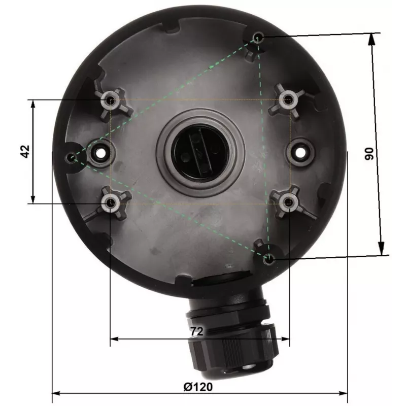 DELTA STG-1280ZJ-DM46(BLACK) Ühenduskarp / Kaamerakinnitus, Must, Alumiiniumsulam