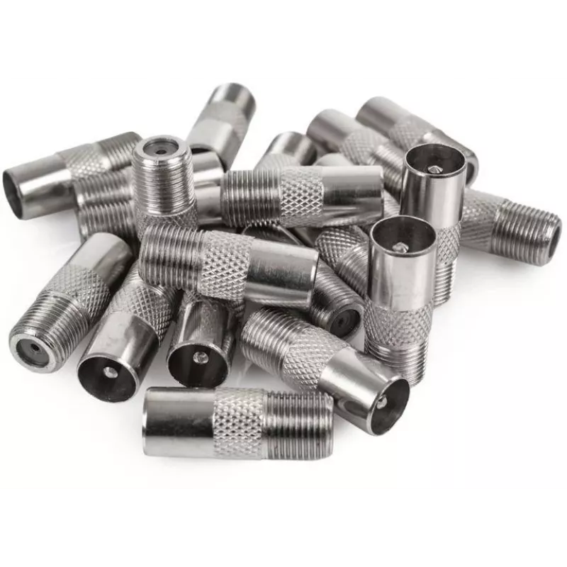 Spacetronik F-Type Female to TV Coaxial Male Adapter - 100 Pack