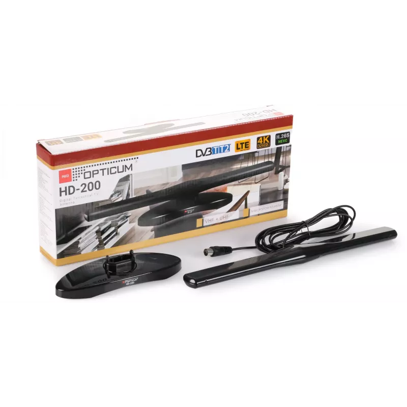 OPTICUM ANT0136 HD-200 Indoor DVB-T2 Aktiivantenn Must