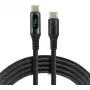 USB-C to USB-C kaabel LCD toitekuvariga, 3m, 45W PD, must