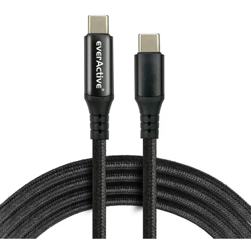 USB-C to USB-C kaabel 100cm 100W PD LCD-ekraaniga everActive CBB-1PD5L