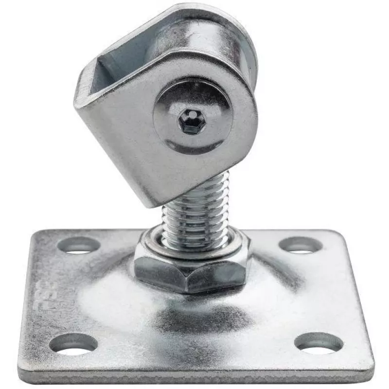 PSG Reguleeritav värava hing 61.018.01 plaadiga 80x80x3mm - M16 keere (galvaniseeritud silm)