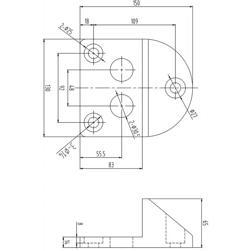 PSG 61.191 Kruviga värava piiraja (130x150/H65) kummikattega
