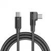 Forcell F-Energy CC-1Deg USB-C to USB-C kaabel 100W PD QC4.0 5A 2m Must 90° Nurga all