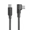 Forcell F-Energy CC-1Deg USB-C to USB-C kaabel 100W PD QC4.0 5A 2m Must 90° Nurga all