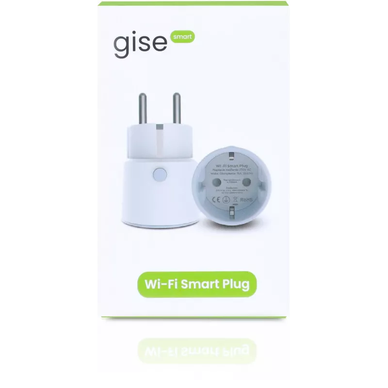 GISE SP-02 Nutikas WiFi-pistikupesa energiamonitooringuga, 16A, 3680W, Tuya ühilduv