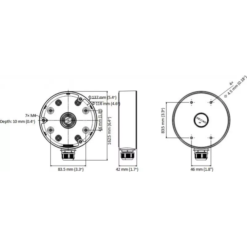 MITON MT-P1280-D21 Veekindel Ühenduskarp IP65 120x80x55mm Helehall