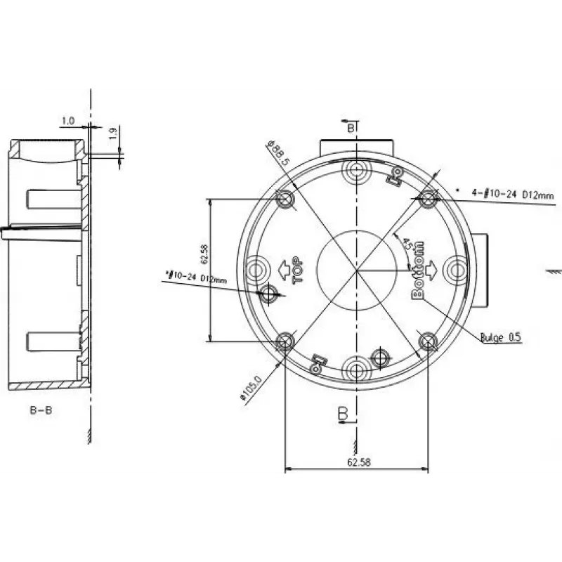 MITON MT-P1260 Pindpaigaldatav Ühenduskarp 120x60x50mm IP65 Helehall