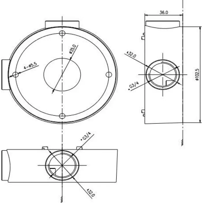 MITON MT-P1260 Pindpaigaldatav Ühenduskarp 120x60x50mm IP65 Helehall