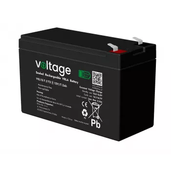 VOLTAGE AGM aku 12V 7.2Ah VEL12-7.2 T2 pika elueaga 15 aastat