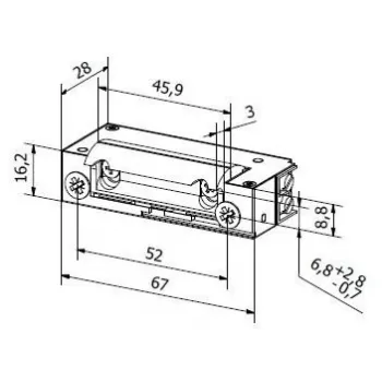 BIRA HARTTE XS12UP Elektromagnetiline uksepiidik 12V AC/DC sisemälu ja XS-seeria (R5)