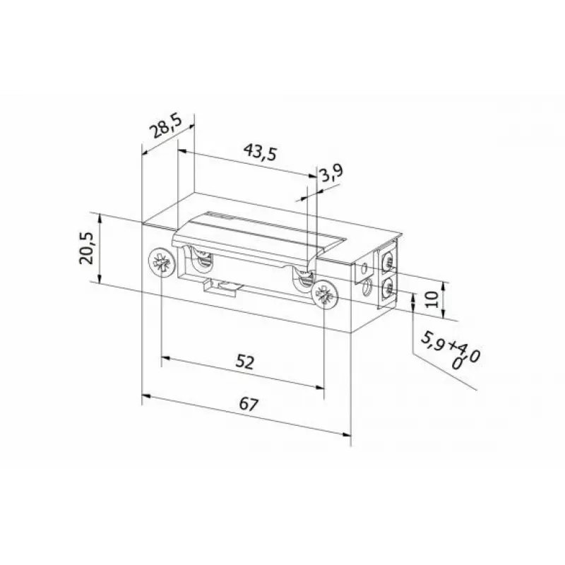 BIRA ES1-001 Sümmeetriline elektriukselukk 12V AC/DC Basic