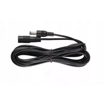 ESPE DC toite pikenduskaabel 5,0m 2x0,5mm² punutud DC pistik DC pesa 2,1x5,5mm must