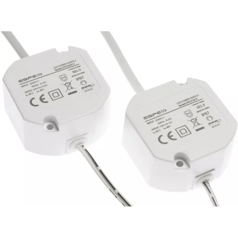ESPE LP-1212-211 12V 1A 12W IP67 toiteplokk 5.5/2.1mm