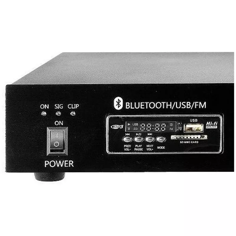 HQM HQM1060BT/S 60W PA-võimendi Bluetoothi, USB, SD, FM-raadioga