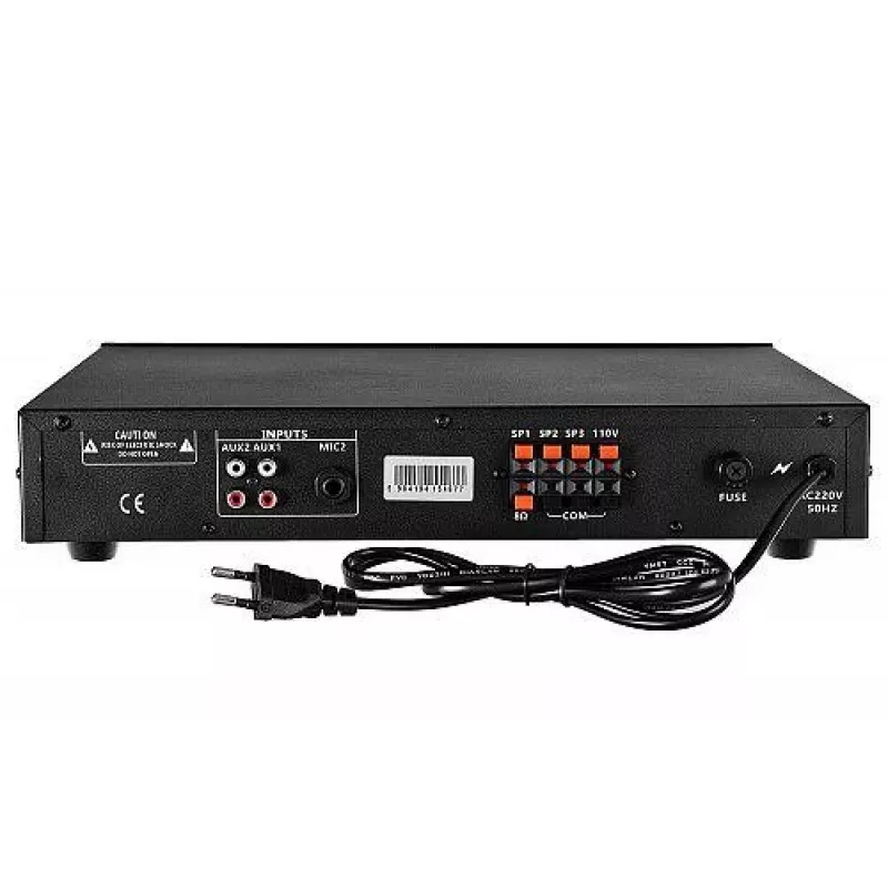 HQM HQM1060BT/S 60W PA-võimendi Bluetoothi, USB, SD, FM-raadioga
