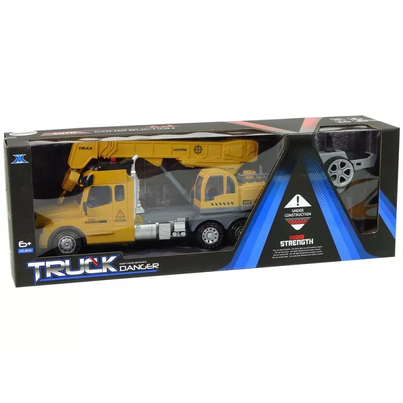 LEAN TOYS Remote Controlled Truck Crane Pilot 2.4G Lights Sounds Yellow