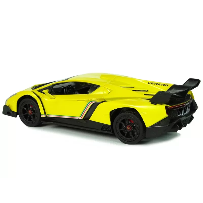 LEAN TOYS Kaugjuhitav Lamborghini Veneno Kollane 2.4 GHz Rooliga RC Auto Heli ja Tuledega
