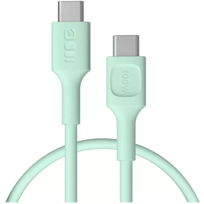 Green Cell PowerFlex Fast Charging USB-C to USB-C kaabel 100W 0.3m Mint Green