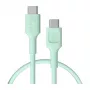 Green Cell PowerFlex Fast Charging USB-C to USB-C kaabel 100W 0.3m Mint Green