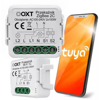 OXT Mini 2-kanaliline ZigBee Tuya nutikas lülitusmoodul