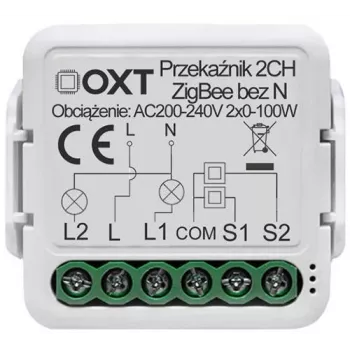OXT Mini Releemoodul 2-Kanaliline Ilma Nulljuhtmeta ZigBee TUYA T272