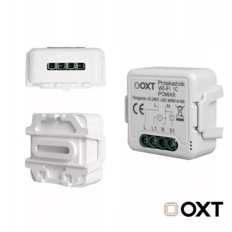 OXT T220P Wi-Fi releemoodul, 1 vooluring, 16 A, energiamõõtmine, Tuya