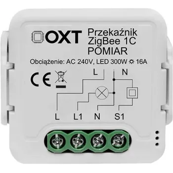 OXT T260P 1-kanaliline 16A nutikas releemoodul võimsuse jälgimisega, ZigBee 3.0, Tuya ühilduv