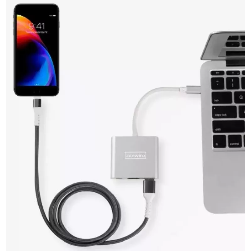 ZENWIRE BYL-2008N 3-in-1 MHL Hub USB-C to HDMI 4K Adapter, Space Gray