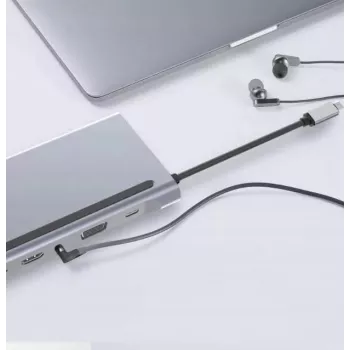ZENWIRE USB-C Hub Adapter 12-in-1 Docking Station 2x HDMI 4K Ethernet RJ45 USB 3.0 BYL-2211