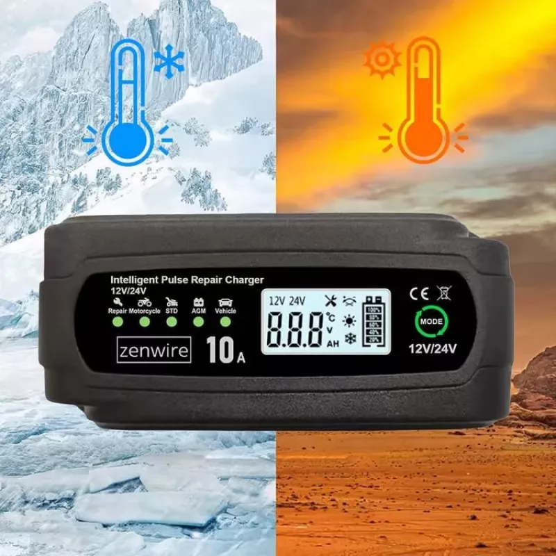 ZENWIRE JMD-10 Nutikas Autoaku Laadija 12V 24V 10A Parandusfunktsiooniga