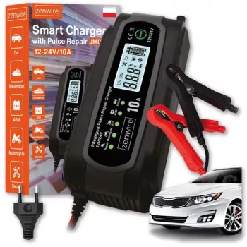 ZENWIRE JMD-10 Nutikas Autoaku Laadija 12V 24V 10A Parandusfunktsiooniga