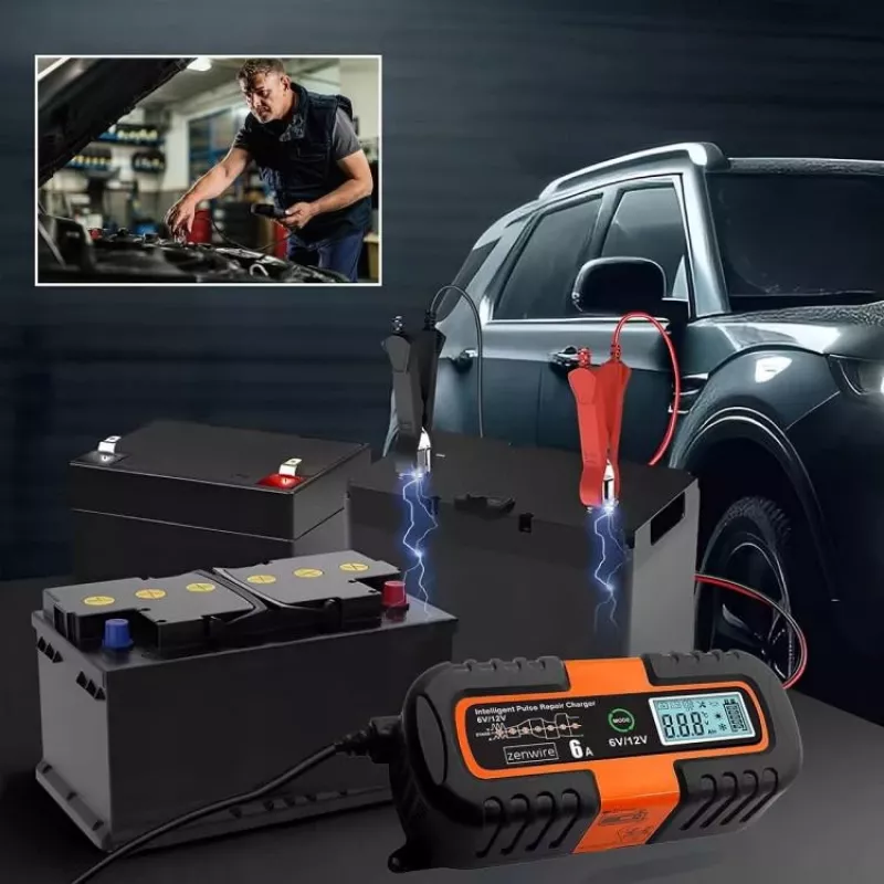 ZENWIRE JMD-6S 6V/12V 6A Nutikas Akulaadija Remondifunktsiooniga AGM GEL Pliiakudele