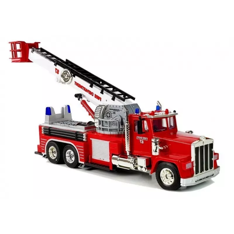 LEAN TOYS Tuletõrjeauto pikendatava pöörleva redeliga R/C heli ja valgus sireeniga