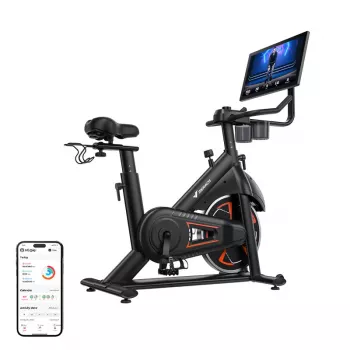 MERACH MR-S36B3 Trenažöör - Magnetiline püstijalgratas Bluetoothi, LCD-ekraani, rihmülekande, 6 kg hooratta ja 120 kg maksimaalse kasutajakaaluga