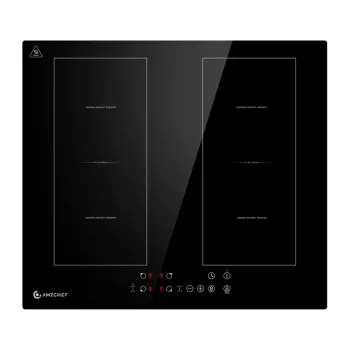AMZCHEF CE-FS-I72S-FFDD06 Induktsioonpliit, 4 tsooni, 7200W, puutetundlik juhtimine, sisseehitatav, must klaaskeraamika