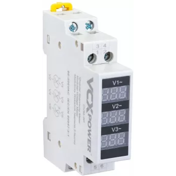 VCX DVM 3-faasiline modulaarne pinget näitav seade 80-500V AC DIN-liistule