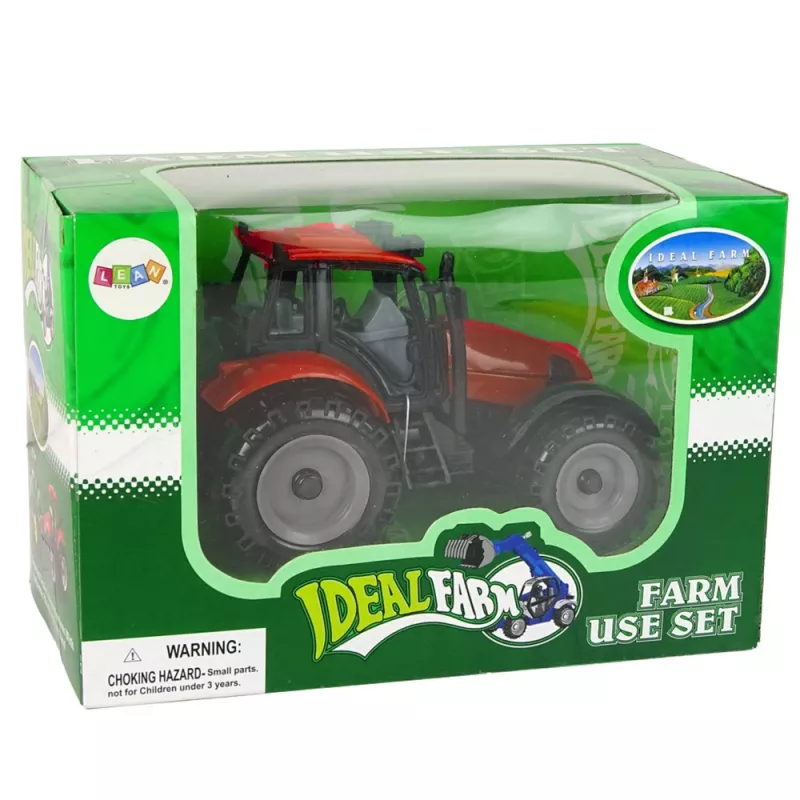 LEAN TOYS Väike talutraktor avatava kapotiga, punane, 13 cm
