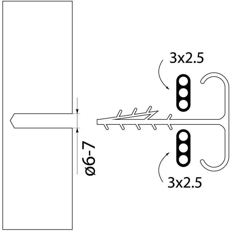 Lamekaabli klamber USMP-3 BIS Quick Mount 16,5mm Valge 500tk Karp Elektro-Plast Opatówek
