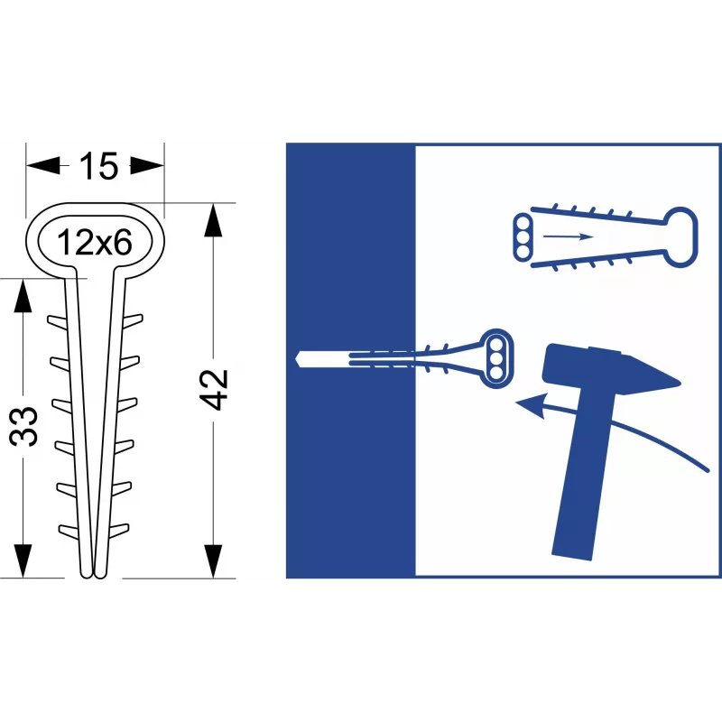 Quick Mount Clip - Flat USMP-3 Elektro-Plast Opatówek 600tk KARP 16.23