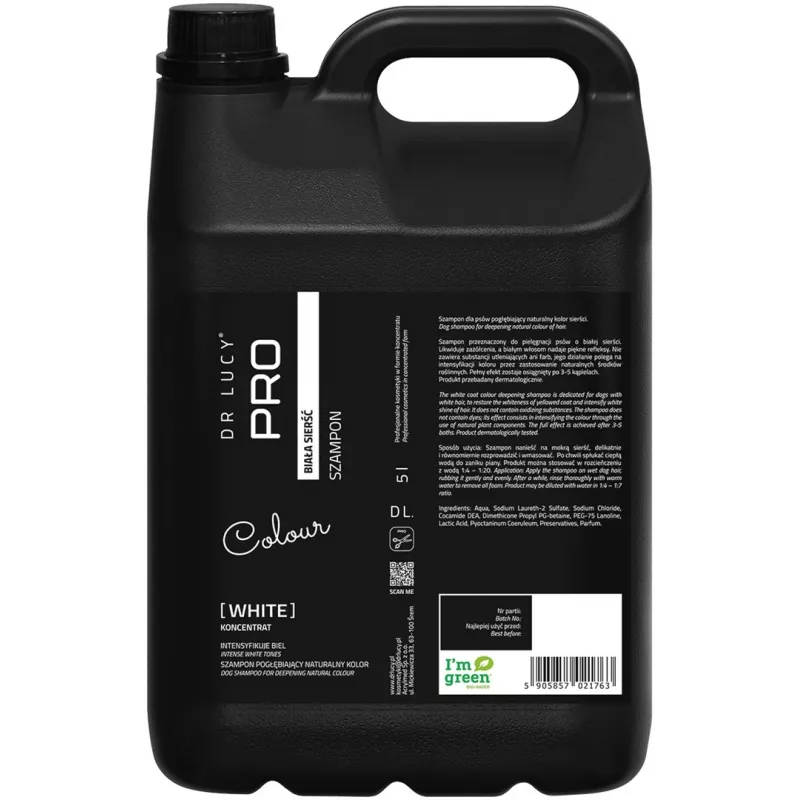 DR LUCY White Valge Karva Šampoon Koertele - 5 L