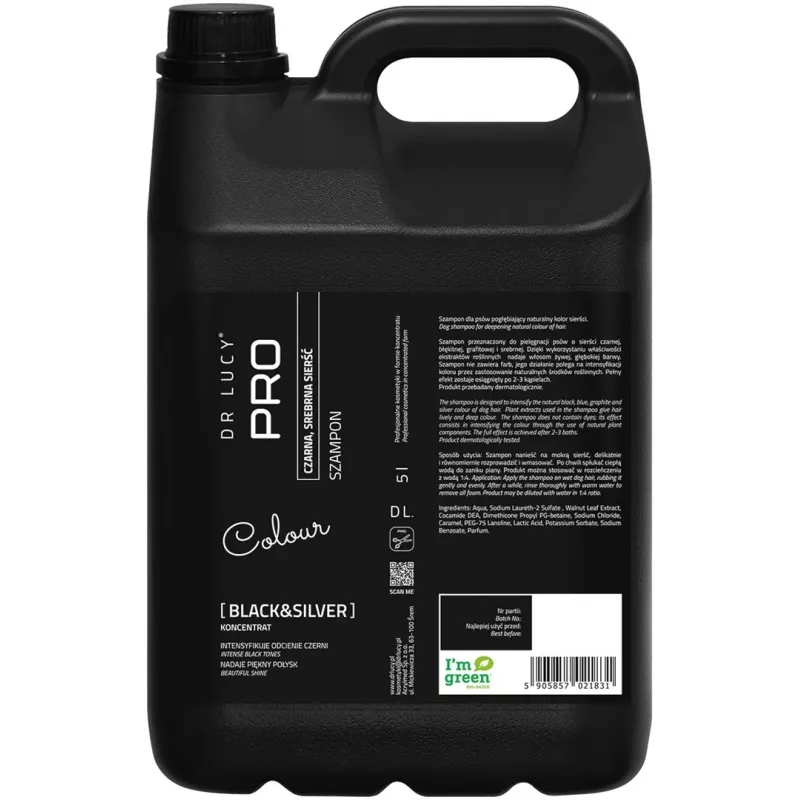 DR LUCY Black & Silver Shampoo for Dark Coat Dogs - 5 L