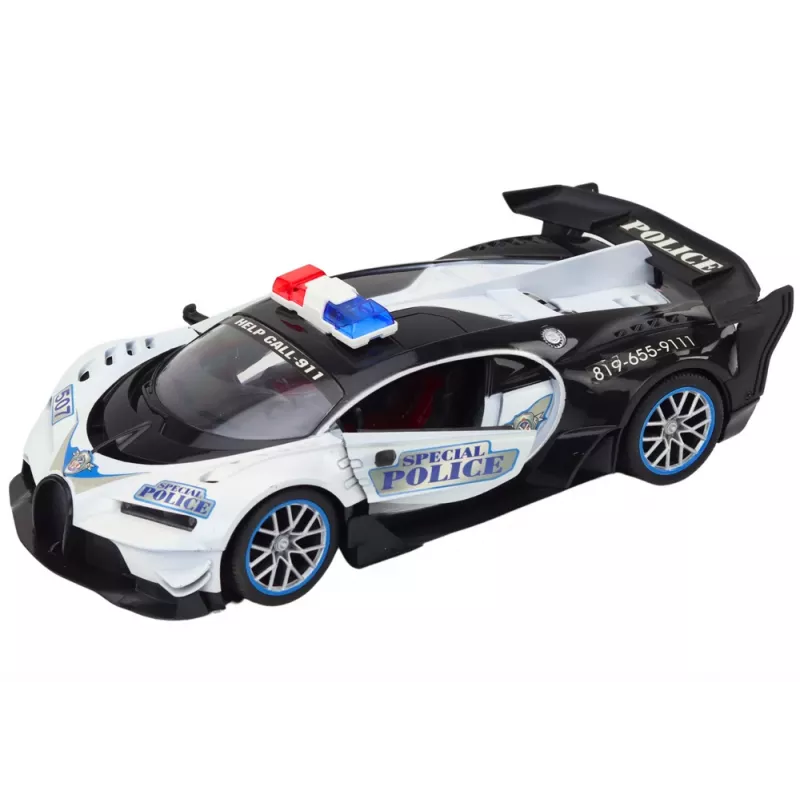 LEAN TOYS Kaugjuhitav RC Politseiauto Mõõtkavas 1:12 Valge
