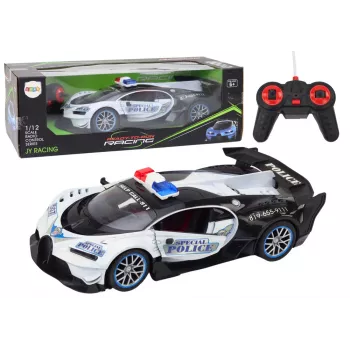 LEAN TOYS Kaugjuhitav RC Politseiauto Mõõtkavas 1:12 Valge