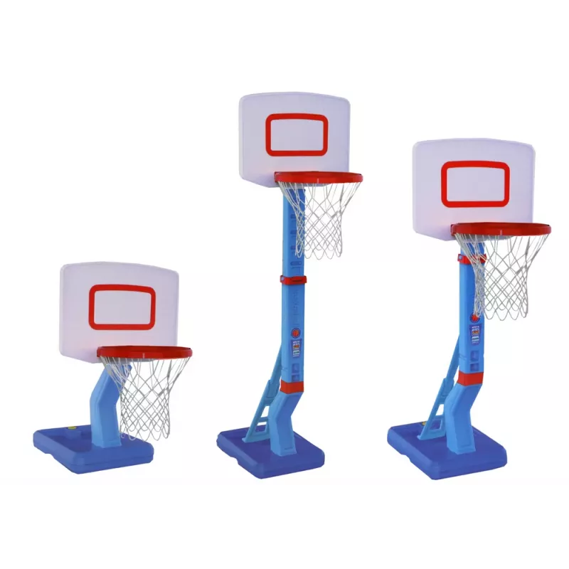 LEAN TOYS Basketball Basket Adjustable Ball Pump 138cm Blue